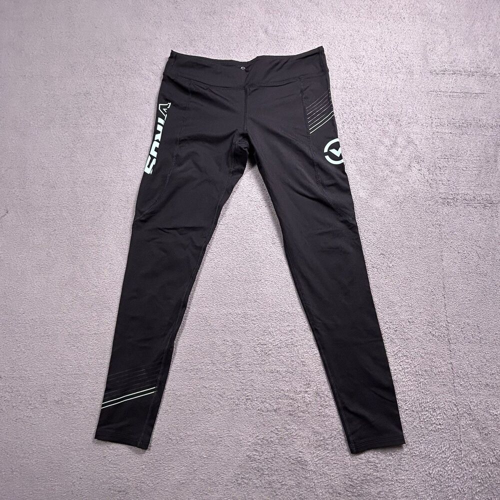 VIRUS Bioceramic Compression Leggings Womens M Black Activewear Workout Athletic